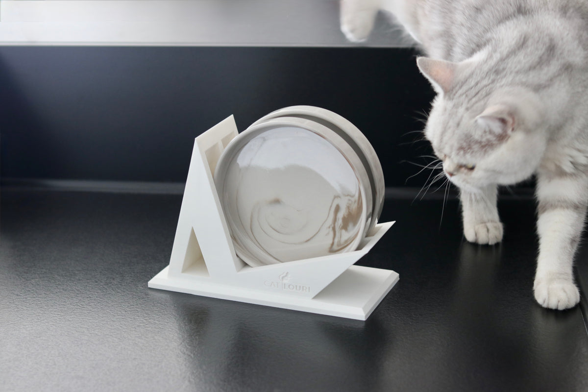 Napf-Organizer für Katzennäpfe „Ordnung mit Stil“ – Einzel- oder Doppel-Organizer